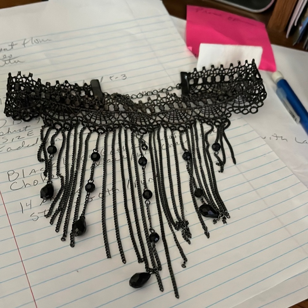 Black lace gothic necklace